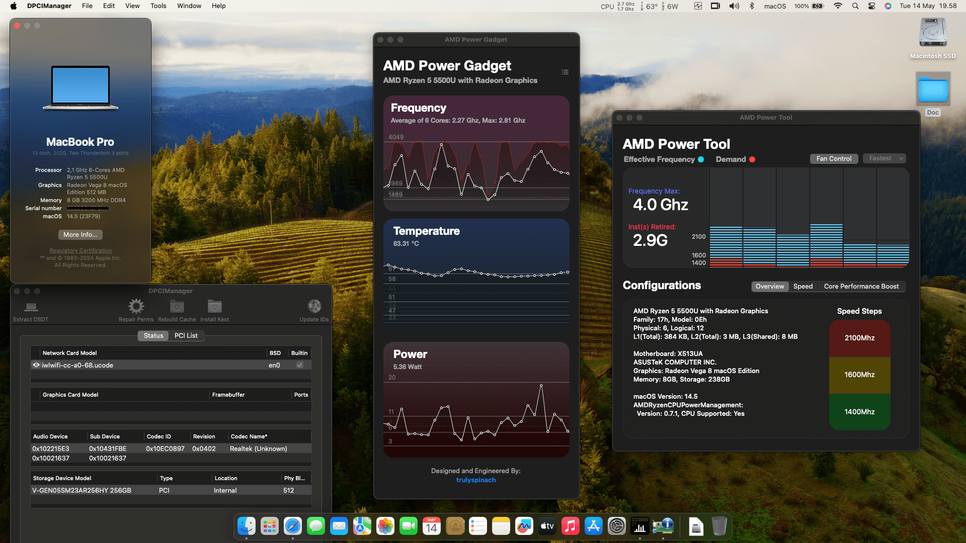 Success Hackintosh macOS Sonoma 14.5 Build 23F79 in Asus VivoBook 15 OLED M513UA
